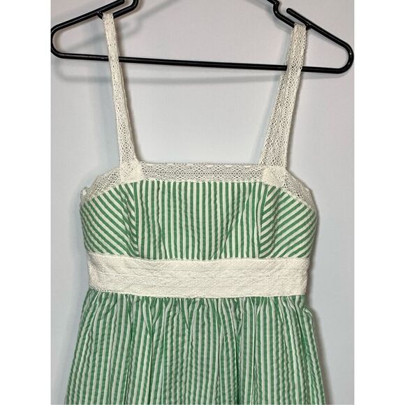 Jodi Kristopher Women's Striped Tie Waist Sleeveless Mini Dress Green Size 5 - Picture 4 of 9